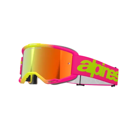 ÓCULOS ALPINESTARS VISION 5 WORDMARK PINK/YELLOW FLUO - LENTE ESPELHADA