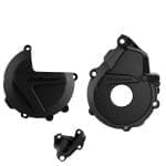 KIT PROTEÇÃO TAMPAS DO MOTOR POLISPORT KTM EXC-F/XCF-W 250/350 17/23 - BLACK