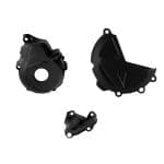 KIT PROTEÇÃO TAMPAS DO MOTOR POLISPORT BETA RR 350/390/430/480 4T 20/24 RR X-PRO 390/430/480 4T 25 - BLACK