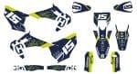PERSONALIZAÇÃO COMPLETA HUSQVARNA (KIT DE PLÁSTICOS + KIT DE AUTOCOLANTES) ULTRA RESISTENTE COM FUNDO HOLOGRÁFICO/ESPELHADO PRIZM/PIXEL