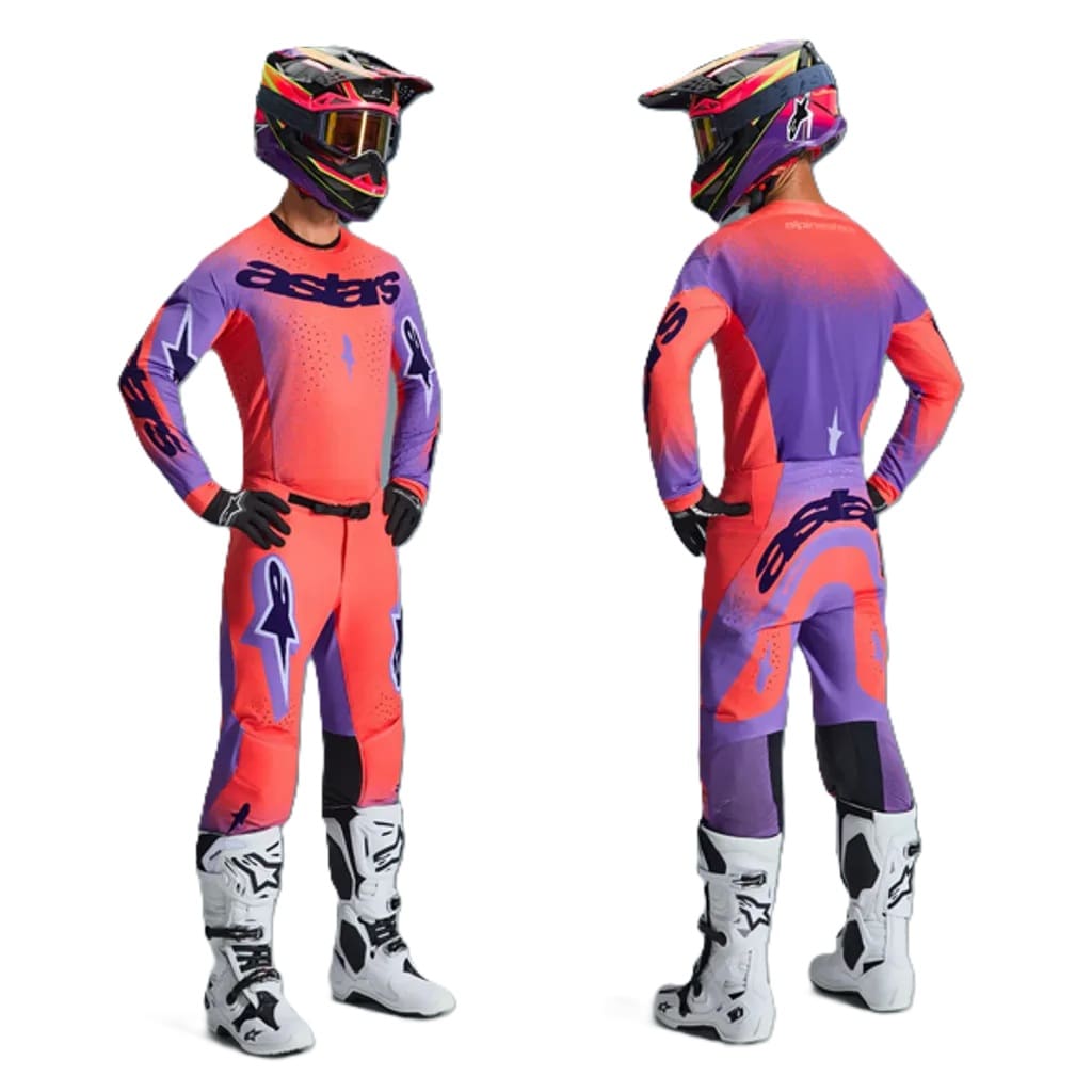 KitCombo-Supertech-Scenz-HotCoralPurp-3 FATO ALPINESTARS SUPERTECH SCENZ - ORANGE/PURPLE - Image 1
