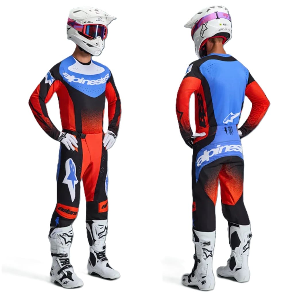 KitCombo-Techstar-Knif-OrgBlkUCLABlue-3 FATO ALPINESTARS TECHSTAR KNIF - BLACK/BLUE/ORANGE - Image 1