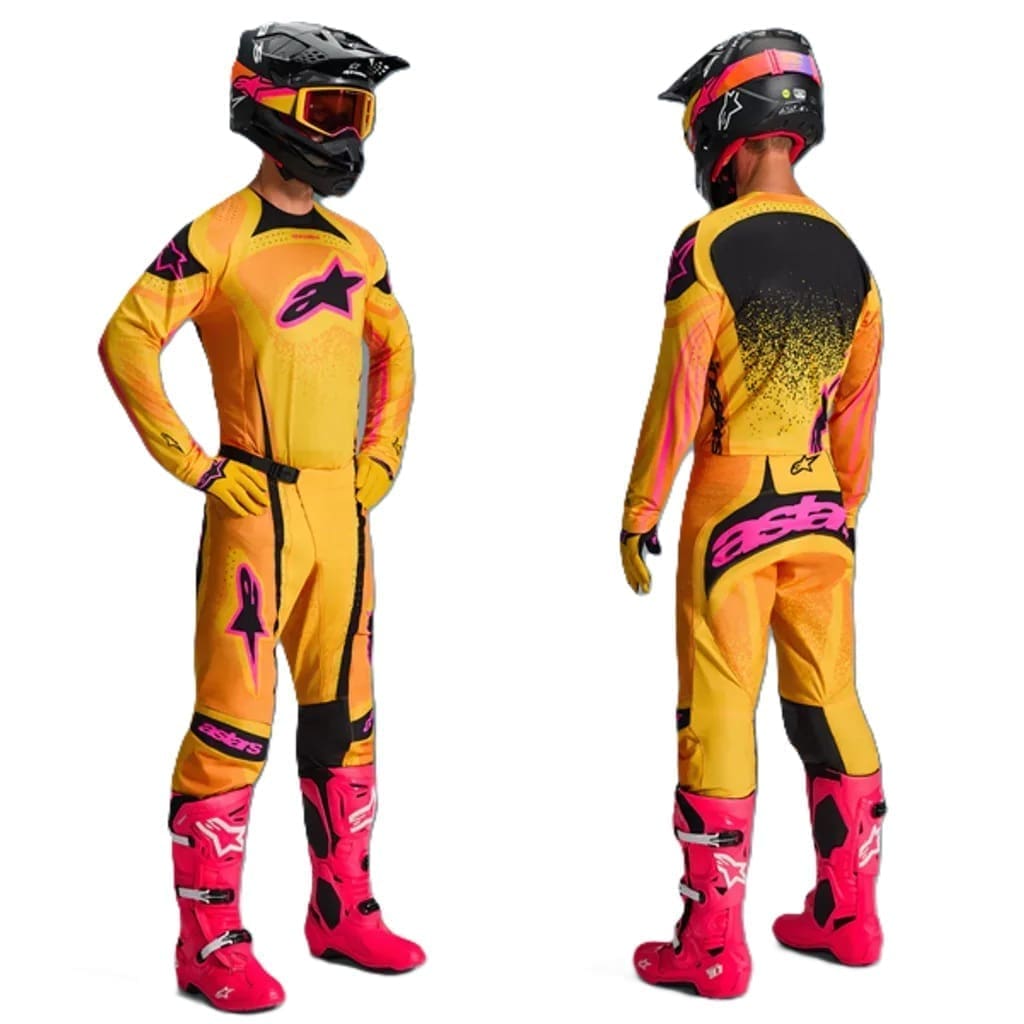 KitCombo-Techstar-Nomur-OrgYellPink-3 FATO ALPINESTARS TECHSTAR NOMUR - ORANGE/YELLOW/PINK - Image 1