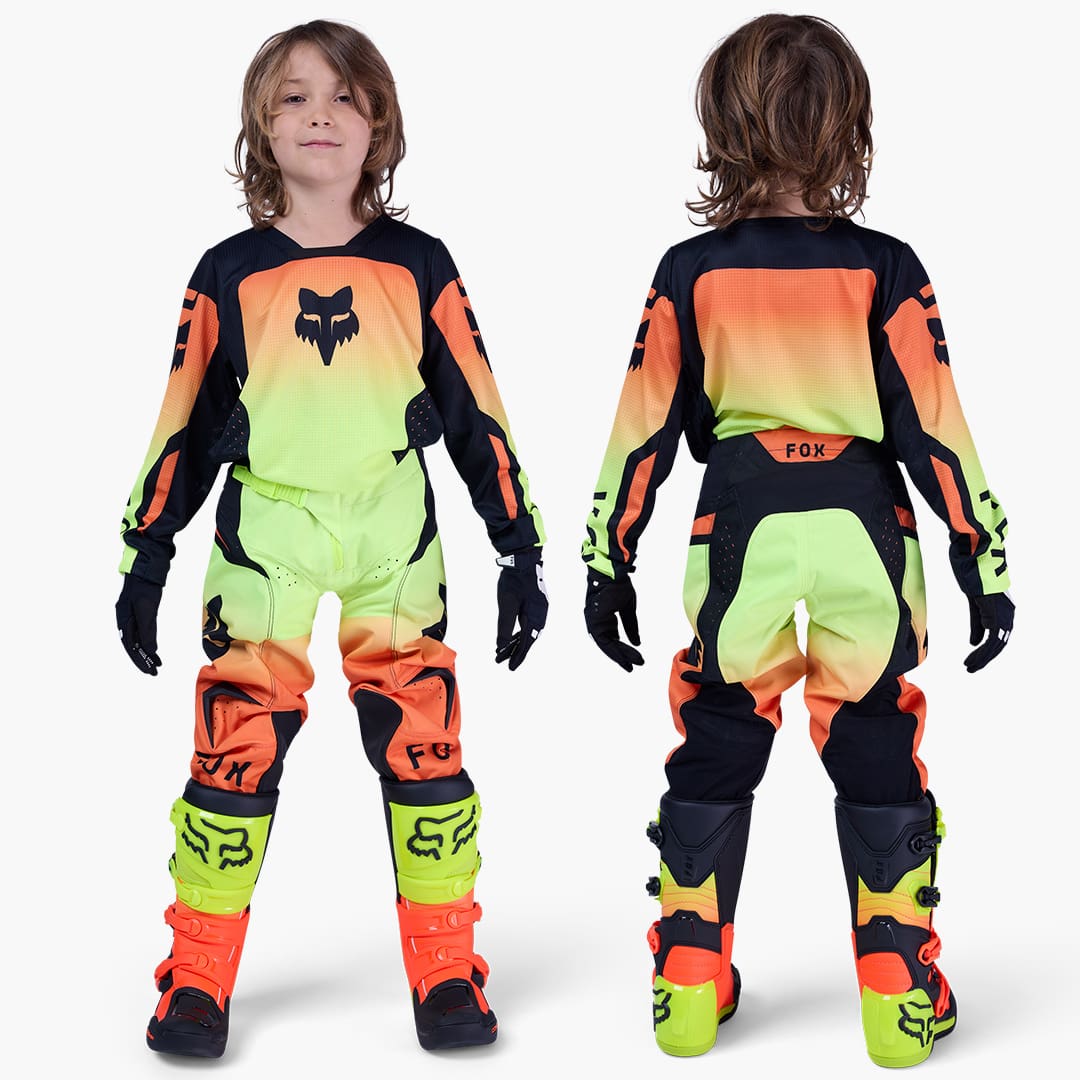 FoxRacing_MX26Gearsets_Youth_180Shield_FluorescentYellow_PDP1 FATO FOX CRIANÇA 180 SHIELD - PRETO/AMARELO FLUO - Image 1