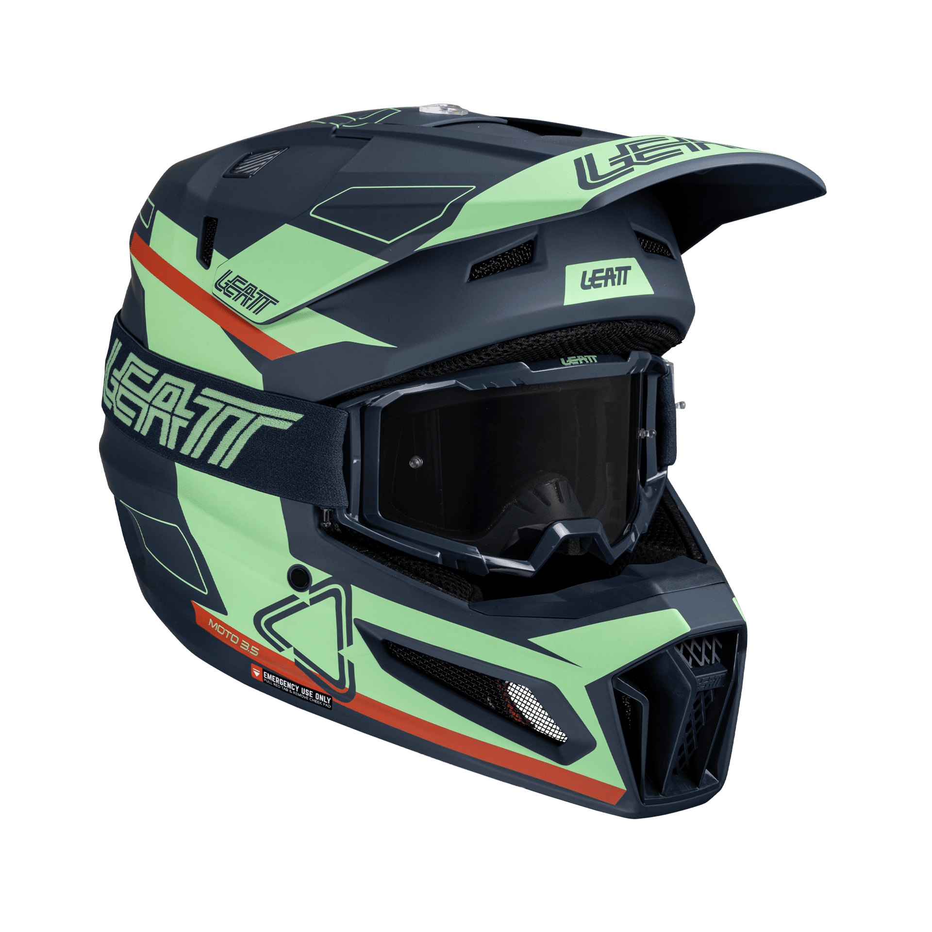LEATT_HELMET_MOTO_3.5_MATCHA_ISO_RIGHT_1025100440 LEATT 3.5 V25 (ÓCULOS 3.5 INCLUÍDOS) - VERDE - Image 1