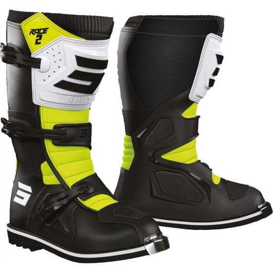 A09-24D2-A04-550x550w BOTAS CRIANÇA SHOT RACE 2 KID - PRETO/BRANCO/AMARELO FLUO - Image 1